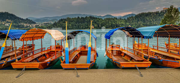 Jezioro Bled Słowenia łodzie.jpg - Fonti.pl